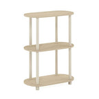 Furinno Turn-N-Tube No Tools 3-Tier Modern Oval Side Display Rack, Bauhaus Oak/Beige - color: Bauhaus Oak/Beige, size: 3-Tier Oval