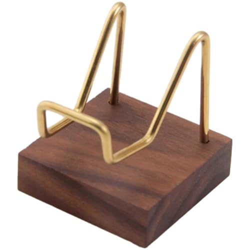 Crystal Display Stand Metal Arms Small Display Stand with Wooden Base Geodes Agate Mineral Easel Holder for Collectibles - color: Style 1