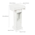 Wooden Podium Stand, 48.8 Inches Host Stand Restaurant Portable Speaking Lectern Stand with Drawer Capacity 44.09lbs Pulpit with Wooden Heavy Base for Schools, Churches, Auditoriums - color: Warm White