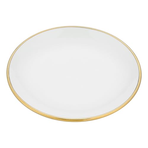 VanEnjoy 5.3 Inch Jewelry Dish Tray Small Jewelry Tray for Women White Ceramic Trinket Dish Catch All Tray for Ring Earring Necklace Bracelet Key - color: White