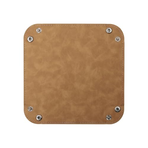 siduater Valet Tray Desktop Storage Organizer – Vegan Leather Catchall Bedside Vanity Tray Nightstand Caddy Holder for Remote Controller, Watch, Keys, Phone, Wallet, Coin, Jewelry, Stone Khaki - color: Stone Khaki