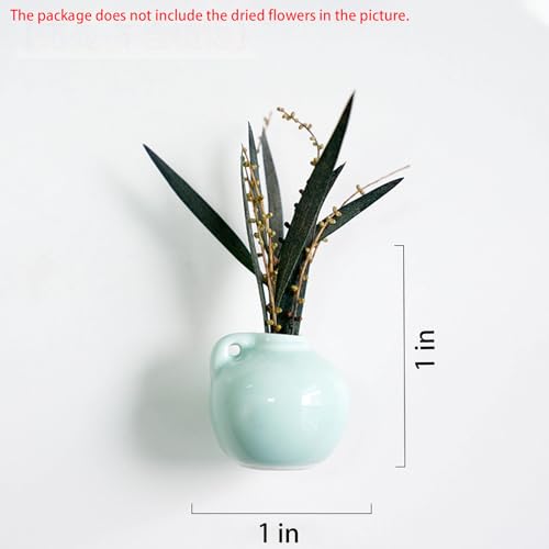 8PCS Cute Mini Ceramic Vase Magnets for Fridge, Mini Bud Vases Magnetic, Tiny 3D Plant Vase for Refrigerator Decoration Kitchen Locker Kitchen Office