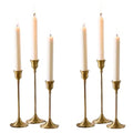 Gold Candlestick Holders Set of 6 – Elegant Metal Taper Candle Holders for Table Centerpieces, Weddings, Home Decor – Modern Gold Candle Stands for Dining Room, Parties