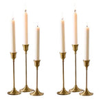 Gold Candlestick Holders Set of 6 – Elegant Metal Taper Candle Holders for Table Centerpieces, Weddings, Home Decor – Modern Gold Candle Stands for Dining Room, Parties