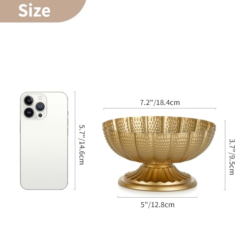 NUPTIO Small Gold Vases for Centerpieces: Brass Compote Vases for Flowers - Metal Pedestal Bowl Decor for Wedding Table Home Set of 10