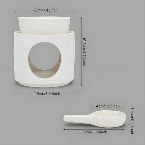 White Burner, Ceramic Tealight Warmer, Scented Oil Diffuser, White Ceramic Tea Light Candle Holder - color: White