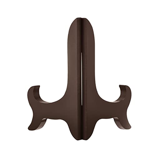 uxcell 2pcs 4" Easel Plate Holder, Wooden Folding Display Stand Brown for Decorative Picture Frame - color: Brown, size: 4"