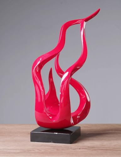 Abstract Sculpture Decor Modern Art Gift Holy Flame Figurine Statue for Bookshelf Table Desktop Office Red 16.5 Inch - color: Red