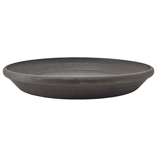 PSW Pot Collection AP30DC 12-inch Plastic/Stone/Wood Composite Plant Saucer Drip Tray – No Drainage Hole (Drillable), Indoor/Outer Water Tray, Dark Charcoal - color: Dark Charcoal, size: 12-Inch