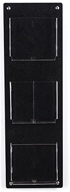 Displays2go Tiered Magazine Holder for Wall, 3-6 Adjustable Pockets, Frameless Acrylic - Black (2RP3BLK) - color: Black, size: 3 Pockets