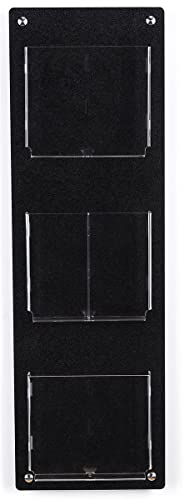 Displays2go Tiered Magazine Holder for Wall, 3-6 Adjustable Pockets, Frameless Acrylic - Black (2RP3BLK) - color: Black, size: 3 Pockets