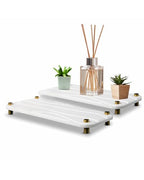 2-Piece Water Absorbing Stone Tray Set – Fast-Dry Diatomite Soap Trays for Bathroom & Kitchen Sink, Gold Finish - color: Gold