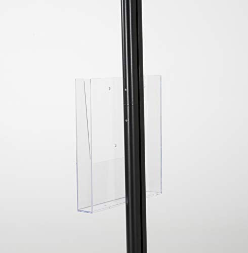 M&T Displays Free Standing Aluminum Display Stand Single Sided Document Brochure Sign Holder Front Loading Portrait Landscape Black Snap Frame 1x(11x17) and Clear Acrylic Pocket 1x(8.5x11) Inch - color: Black