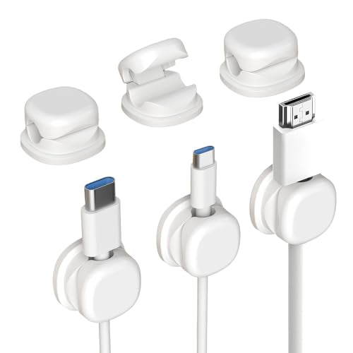 Cord Organizer Holder, 2025 New Desk Cable Management, Cable Clips Organize Phone Charging Cords Holder Organizer Neatly for Home Office Car Desk Nightstand (White, 3 Pack) - color: White, size: 3 Pack