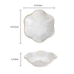 JAMEND CLXP Lotus Leaf Shape Ring Holder Dish, Small Key Bowl, Ceramic Trinket Tray Jewelry Dish Organizing Necklace Earrings for Mom Friend Sister, White. All Jewelries Are NOT Included. - color: White-Lotus