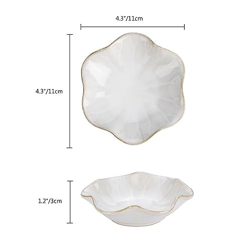 JAMEND CLXP Lotus Leaf Shape Ring Holder Dish, Small Key Bowl, Ceramic Trinket Tray Jewelry Dish Organizing Necklace Earrings for Mom Friend Sister, White. All Jewelries Are NOT Included. - color: White-Lotus