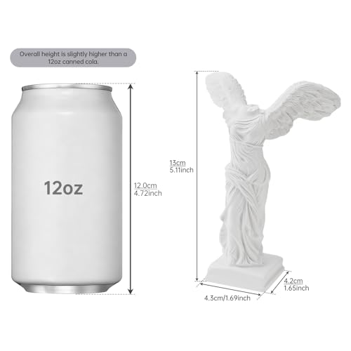 5 Inch Winged Victory of samothrace Statue, Resin White Art Greek & Roman Mythology Classical Goddess Winged Victory Sculpture for Home Decor,Goddess of Victory Samothrace Statue - style: Samothrace Statue