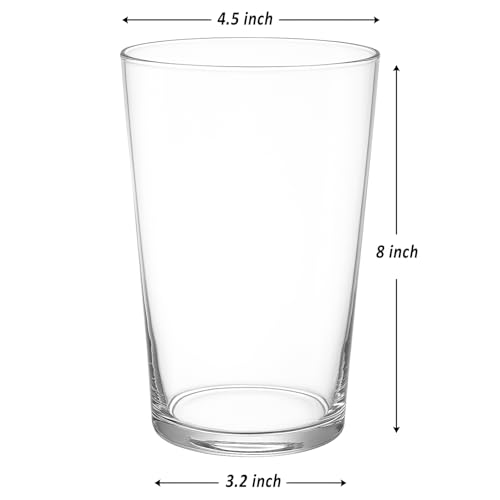 CYS EXCEL 8" Clear Glass Cylinder Vase Taper Down Flower Vase with 4.5" Opening Elegant Centerpiece for Weddings, Events, and Home Décor - size: 8"H x 4.5"O x 3.2"B
