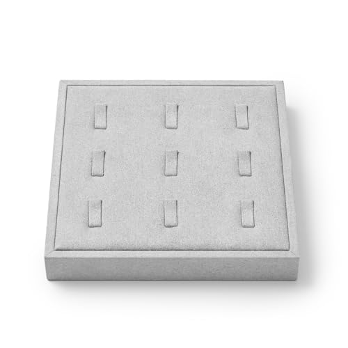 Oirlv Microfiber 9 Slots Jewelry Ring Display Tray Travel-Friendly Modular Jewelry Tray - style: P13505
