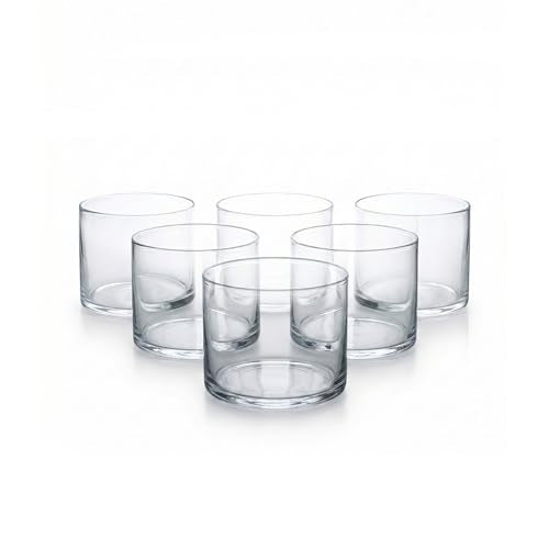 Glass Cylinder Flower Vase Centerpieces for Tables 5"x 5" Tall (4.2" Usable Depth) Set of 6 -Glass Vase Candle Holders Wedding Decor Vases for Centerpieces, Home & Event Decorations - Royal Imports - size: 5" wide x 5" tall - Set of 6