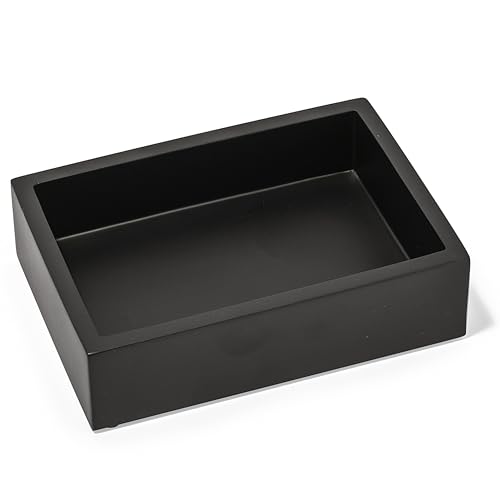 Yew Design Matte Black Square Soap Dish, Hand Soap Holder for Bathroom, Shower, Countertop, Bathtub, Wash Room, Kitchen with Non-Slip Protective Pads - color: Matte Black, size: Soap Dish Square