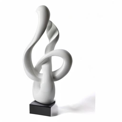 Sculpture Music Note Decor Modern Statue Gifts Treble Clef Figurine Polyresin Arts White 23 inch - color: White