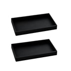 2PCS 7.87” L x 3.93” W Silicone Soap Dispenser Trays, countertop Tray for Kitchen Counter, Toilet, Small Black Tray for Scrubber, Lotion Bottles, Perfume, Jewelry, Candle, Key Trinket Ring-Black - color: Black （2pcs Small 7.87”）