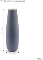 Hosley 16 in High Dark Gray Metal Vase, Ideal for Dried Flowers Gift for Floral Arrangements Wedding Home Spa Votive Candle Gardens - color: Dark Gray 2