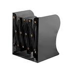Adjustable Metal Bookends Heavy Duty for Shelves, 2 Dividers, Anti-Slip Design Expandable Book Ends for Desk, Office(Black, 19 inches Max) - color: Black