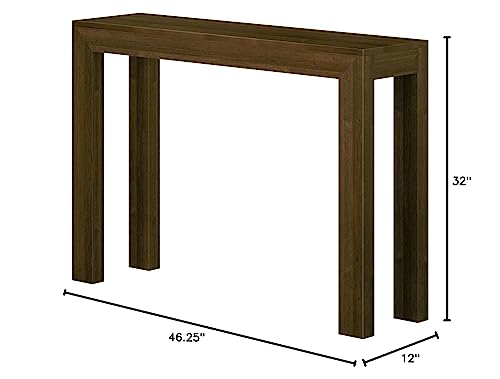 Plank+Beam Modern 46 Inch Console Table, Solid Pine Wood Entryway Table, Narrow Sofa Table for Hallway or Living Room, Walnut - color: Walnut, size: 46 Inch