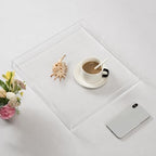 Clear Sturdy Acrylic Serving Tray with Handles - 14x14Inch - Coffee, Appetizer, Breakfast, Butler Tray - Kitchen Countertop & Makeup Drawer Organizer - color: Clear, size: 14" x 14" x 2"