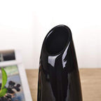 VanEnjoy 9.4" Black High Creative Oblique Opening Design Desktop Ceramic Vase Home Office Decoration Vases - color: Black