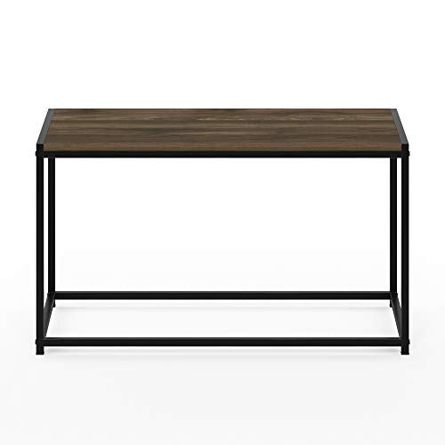 FURINNO Camnus Modern Living Coffee Table, Columbia Walnut - color: Columbia Walnut, size: Rectangular Metal Frame