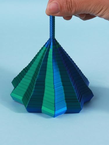 3D Printed Polygonal Spiral Carrot Tower Ornament for Home Living Room Bedroom Office Desktop Funny Desk Decor,Blue Green Gradient - color: Blue Green Gradient