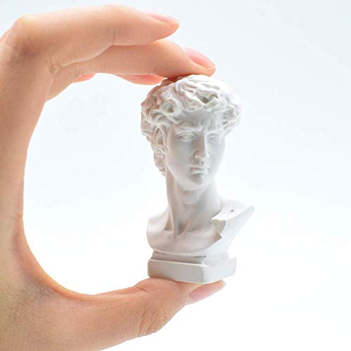 Resin Bust Statue 2.76 Inch Plaster Figurines Mini Home Decoration Sculpture White for Art Hobbyist-David - size: David