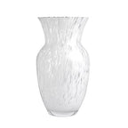 Barski - European Quality - Glass - 13.7" Height - Beautiful Hand Made Vase with Opal Raindrop Design - Made in Europe