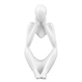 Abstract Thinker Statue | Synthetic Home Accent for Living Room/Office Desk/Bookshelf | Hollow Design Art Sculpture Collectible Present (White Focus) - style: White Focus