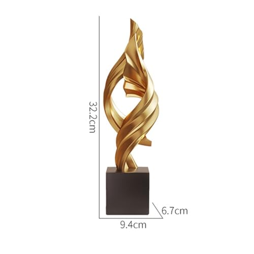 Cool Stuff to Put on Shelves Modern Abstract Sculpture Decoration, White Resin Tabletop Decorative Item Room Decor Aesthetic(Gold B) - color: Gold B