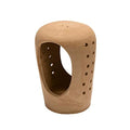 Creative Co-Op Handmade Terracotta Candle Holder with Cutouts - size: 5"L x 5"W x 8"H