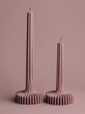 LAWA Set of 2 Vase Candle - Beautiful Handmade Pillar Unscented Soy Wax Elegant Aesthetic Candle Housewarming Gift Home Room Shelf Decor Idea (Dusty Rose) - color: Dusty Rose