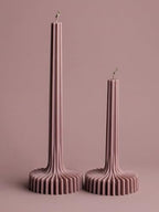 LAWA Set of 2 Vase Candle - Beautiful Handmade Pillar Unscented Soy Wax Elegant Aesthetic Candle Housewarming Gift Home Room Shelf Decor Idea (Dusty Rose) - color: Dusty Rose