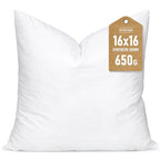 Artscope Synthetic Down Pillow Insert, 16x16 Down Alternative Throw Pillow Insert. Ultra Soft Fluffy Sleeping Pillow with 100% Cotton Cover, Decorative Pillows. - size: 16x16 Inch (Pack of 1)