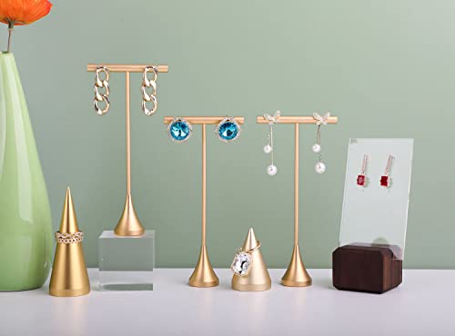 GemeShou 2pcs Gold Ring Display - Wedding Ring Holder for Nightstand, Height 2" and 3.1" - color: Gold