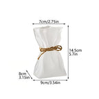 Irregular Shaped Vase for Flower, Unique Matte Glass Vase with Rope Crinkle Paper Design Hydroponic Art Flower Vase for Wedding, Dinning, Bookshelf, Home Decoration or Gift(Transparent)