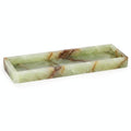 Bey-Berk International Green Onyx Marble Bath Tray, White & Tan - color: Green Onyx