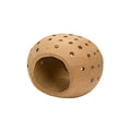 Creative Co-Op Handmade Terracotta Candle Holder with Cutouts - size: 6"L x 5"W x 5"H
