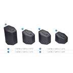 MOOCA 4 Pcs Set Faux Leather Ring Stand Holder Jewelry Display Set, Ring Holders for Jewelry Storage Organizer Stand Pedestals Display, Steel Gray, 1 3/4W x 1 5/8D and ½” H,¼” H,2 ½” H - color: Steel Gray Faux Leather