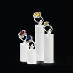Oirlv Acrylic Jewelry Display Stand Ring Showcase Display Holder 7 PCS Rings Stand (White Frosted) - color: Transparent Frosted
