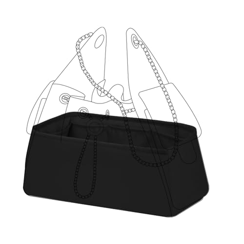 DGAZ Silk Purse Organizer Insert Fits Chanel 25 Handbags，Silky Smooth Bag Organizer，Luxury Handbag & Tote Shaper(Black,Medium) - color: Black, size: Medium