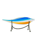 Dale Tiffany AS24127 Murano Style Garfish Handcrafted Art Glass Sculpture with Stand, Blue, 10-Inch Wide - size: 10-Inch Wide